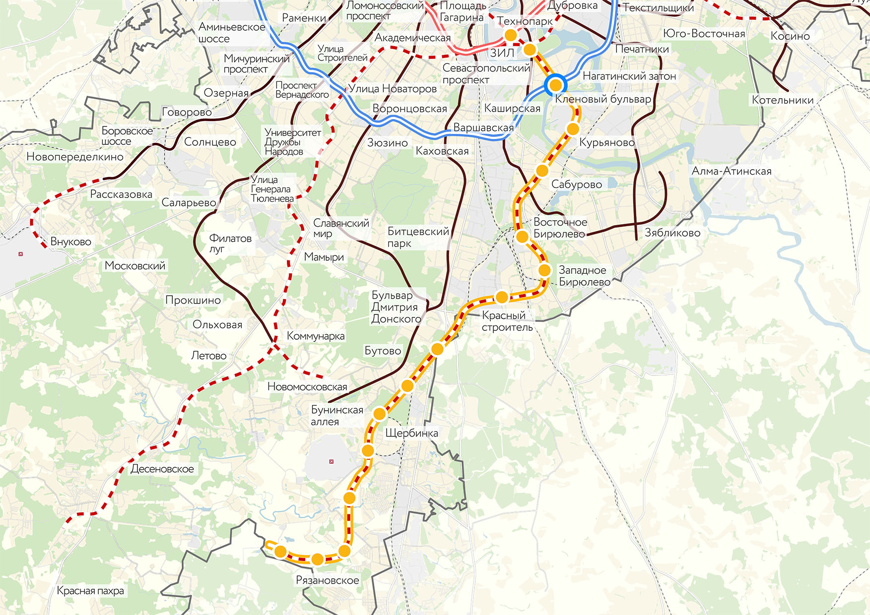 Схема метро до троицка на карте. Новая ветка метро Бирюлево схема. Проект Бирюлевской линии метро. Новая ветка метро в Москве Бирюлево. Бирюлевская ветка метро схема.